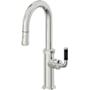 California Faucets Descanso 1.8 GPM Single Hole Pull Down Bar Faucet with Carbon Fiber Lever Handles Polished Chrome