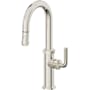 California Faucets Descanso 1.8 GPM Single Hole Pull Down Bar Faucet with Knurled Lever Handles Polished Nickel