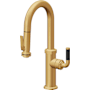 California Faucets Descanso Kitchen 1.8 GPM Single Hole Pre-Rinse Pull Down Kitchen Faucet - Includes Escutcheon Lifetime Satin Gold