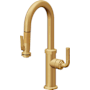 California Faucets Descanso Kitchen 1.8 GPM Single Hole Pre-Rinse Pull Down Kitchen Faucet - Includes Escutcheon Lifetime Satin Gold
