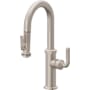 California Faucets Descanso Kitchen 1.8 GPM Single Hole Pre-Rinse Pull Down Kitchen Faucet - Includes Escutcheon Satin Nickel