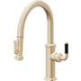 California Faucets Descanso Kitchen 1.8 GPM Single Hole Pre-Rinse Pull Down Kitchen Faucet - Includes Escutcheon Satin Brass