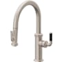 California Faucets Descanso Kitchen 1.8 GPM Single Hole Pre-Rinse Pull Down Kitchen Faucet - Includes Escutcheon Satin Nickel