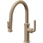 California Faucets Descanso Kitchen 1.8 GPM Single Hole Pre-Rinse Pull Down Kitchen Faucet - Includes Escutcheon Antique Brass Flat