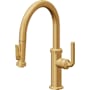 California Faucets Descanso Kitchen 1.8 GPM Single Hole Pre-Rinse Pull Down Kitchen Faucet - Includes Escutcheon Lifetime Satin Gold