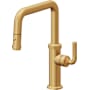 California Faucets Descanso 1.8 GPM Single Hole Pull Down Kitchen Faucet with KL Series Handle Lifetime Satin Gold