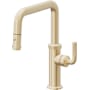 California Faucets Descanso 1.8 GPM Single Hole Pull Down Kitchen Faucet with KL Series Handle Satin Brass