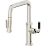 California Faucets Descanso Kitchen 1.8 GPM Single Hole Pre-Rinse Pull Down Kitchen Faucet - Includes Escutcheon Polished Nickel