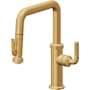 California Faucets Descanso Kitchen 1.8 GPM Single Hole Pre-Rinse Pull Down Kitchen Faucet - Includes Escutcheon Lifetime Satin Gold