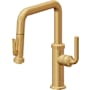 California Faucets Descanso Kitchen 1.8 GPM Single Hole Pre-Rinse Pull Down Kitchen Faucet - Includes Escutcheon Lifetime Satin Gold