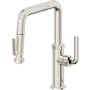 California Faucets Descanso Kitchen 1.8 GPM Single Hole Pre-Rinse Pull Down Kitchen Faucet - Includes Escutcheon Polished Nickel