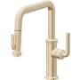 California Faucets Descanso Kitchen 1.8 GPM Single Hole Pre-Rinse Pull Down Kitchen Faucet - Includes Escutcheon Satin Brass