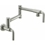 California Faucets Descanso 4 GPM Wall Mounted Single Hole Pot Filler with Smooth Lever Handles Satin Nickel