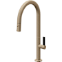 California Faucets Poetto 1.8 GPM Single Hole Pre-Rinse Pull Down Kitchen Faucet - Includes Escutcheon Antique Brass Flat