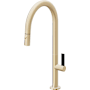 California Faucets Poetto 1.8 GPM Single Hole Pre-Rinse Pull Down Kitchen Faucet - Includes Escutcheon Satin Brass