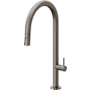 California Faucets Poetto 1.8 GPM Single Handle Single Hole Pull-Down Spray Kitchen Faucet With High Arc Spout Graphite