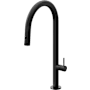 California Faucets Poetto 1.8 GPM Single Handle Single Hole Pull-Down Spray Kitchen Faucet With High Arc Spout Matte Black