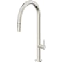 California Faucets Poetto 1.8 GPM Single Handle Single Hole Pull-Down Spray Kitchen Faucet With High Arc Spout Polished Nickel