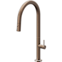 California Faucets Poetto 1.8 GPM Single Handle Single Hole Pull-Down Spray Kitchen Faucet With High Arc Spout Satin Bronze