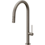 California Faucets Poetto 1.8 GPM Single Handle Single Hole Pull-Down Spray Kitchen Faucet With High Arc Spout Graphite
