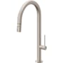 California Faucets Poetto 1.8 GPM Single Handle Single Hole Pull-Down Spray Kitchen Faucet With High Arc Spout Satin Nickel