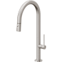 California Faucets Poetto 1.8 GPM Single Handle Single Hole Pull-Down Spray Kitchen Faucet With High Arc Spout Ultra Stainless Steel