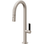 California Faucets Poetto 1.8 GPM Single Hole Pre-Rinse Pull Down Bar Faucet - Includes Escutcheon Satin Nickel