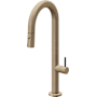 California Faucets Poetto 1.8 GPM Single Handle Single Hole Pull-Down Spray Bar / Prep Faucet Antique Brass Flat
