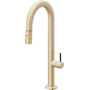 California Faucets Poetto 1.8 GPM Single Handle Single Hole Pull-Down Spray Bar / Prep Faucet Satin Brass