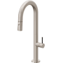 California Faucets Poetto 1.8 GPM Single Handle Single Hole Pull-Down Spray Bar / Prep Faucet Satin Nickel