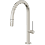 California Faucets Poetto 1.8 GPM Single Hole Pull Down Kitchen Faucet with BST Series Handle and Low Arc Spout Polished Nickel