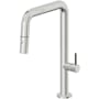 California Faucets Poetto 1.8 GPM Single Hole Pull Down Kitchen Faucet with BSST Series Handle Polished Chrome