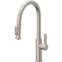 California Faucets Corsano 1.8 GPM Single Hole Pull Down Kitchen Faucet - Includes Escutcheon With High Spout Satin Nickel