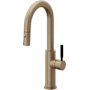 California Faucets Corsano 1.8 GPM Single Handle Single Hole Pull-Down Spray Bar / Prep Faucet Antique Brass Flat