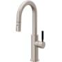 California Faucets Corsano 1.8 GPM Single Handle Single Hole Pull-Down Spray Bar / Prep Faucet Satin Nickel