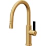 California Faucets Corsano 1.8 GPM Single Hole Pull Down Kitchen Faucet with BFB Series Handle and Low Arc Spout Lifetime Satin Gold