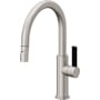 California Faucets Corsano 1.8 GPM Single Hole Pull Down Kitchen Faucet with BFB Series Handle and Low Arc Spout Ultra Stainless Steel