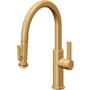 California Faucets Corsano 1.8 GPM Single Hole Pre-Rinse Pull Down Kitchen Faucet - Includes Escutcheon Lifetime Satin Gold