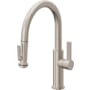California Faucets Corsano 1.8 GPM Single Hole Pre-Rinse Pull Down Kitchen Faucet - Includes Escutcheon Satin Nickel