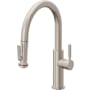 California Faucets Corsano 1.8 GPM Single Hole Pre-Rinse Pull Down Kitchen Faucet - Includes Escutcheon Satin Nickel