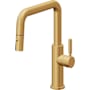 California Faucets Corsano 1.8 GPM Single Hole Pull Down Kitchen Faucet with ST Series Handle Lifetime Satin Gold
