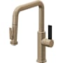 California Faucets Corsano 1.8 GPM Single Hole Pre-Rinse Pull Down Kitchen Faucet - Includes Escutcheon Antique Brass Flat