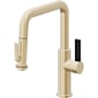 California Faucets Corsano 1.8 GPM Single Hole Pre-Rinse Pull Down Kitchen Faucet - Includes Escutcheon Satin Brass