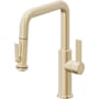 California Faucets Corsano 1.8 GPM Single Hole Pre-Rinse Pull Down Kitchen Faucet - Includes Escutcheon Satin Brass