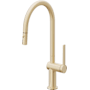 California Faucets La Spezia 1.8 GPM Single Hole Pull Down Kitchen Faucet Satin Brass