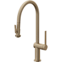 California Faucets La Spezia 1.8 GPM Single Hole Pull Down Kitchen Faucet Antique Brass Flat
