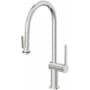 California Faucets La Spezia 1.8 GPM Single Hole Pull Down Kitchen Faucet Polished Chrome
