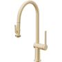 California Faucets La Spezia 1.8 GPM Single Hole Pull Down Kitchen Faucet Satin Brass