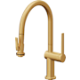 California Faucets La Spezia 1.8 GPM Single Hole Pull Down Kitchen Faucet Lifetime Satin Gold
