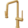 California Faucets La Spezia 1.8 GPM Single Hole Pull Down Kitchen Faucet Lifetime Satin Gold